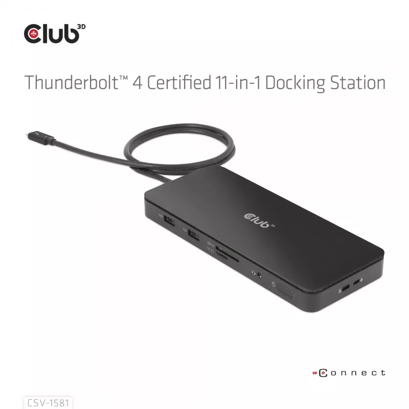 Base de acoplamiento CLUB3D Thunderbolt 4 Certified 11-en-1 140W