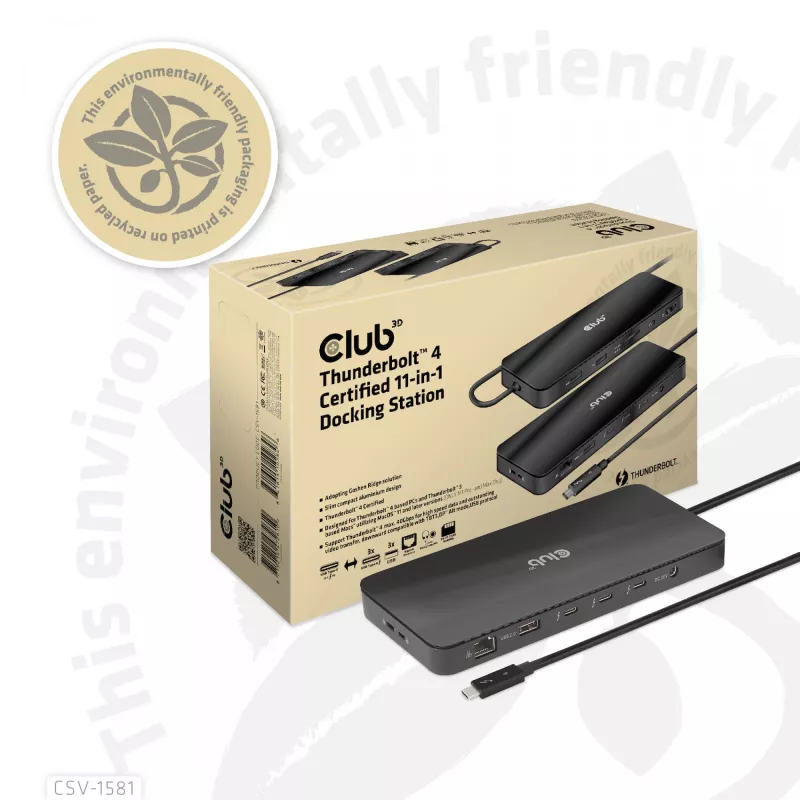 Base de acoplamiento CLUB3D Thunderbolt 4 Certified 11-en-1 140W
