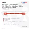 Cable de datos bidireccional CLUB3D USB2 Type-C certificado USB-IF 480Mb, PD 240W(48V/5A) EPR M/M 3m / 9.84 ft