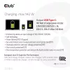 Cargador de viaje CLUB3D 140 W tecnología GaN, puerto único USB Type-C, compatible con Power Delivery (PD) 3.1