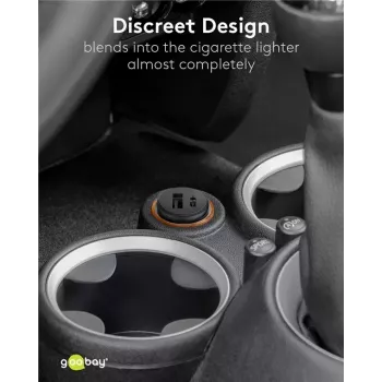 Cargador rápido de coche Goobay Dual-USB USB-C PD 45W negro
