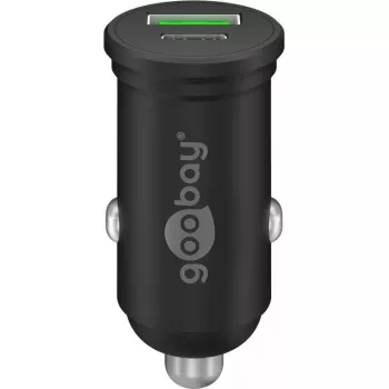 Cargador rápido de coche Goobay Dual-USB USB-C PD 45W negro