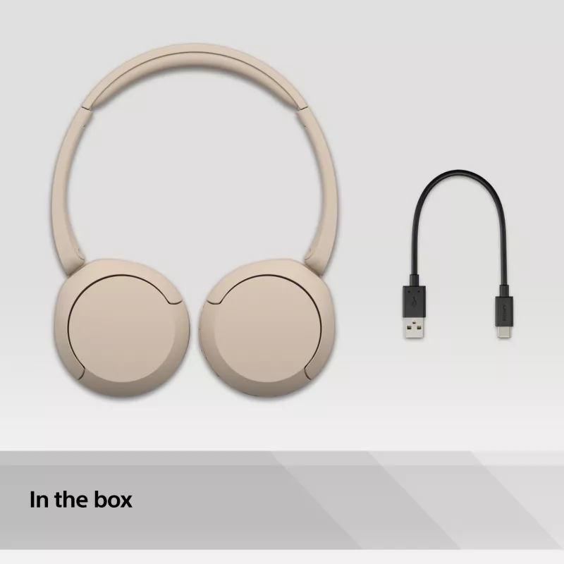 Sony WH-CH520 Auriculares Inalámbricos Diadema Llamadas/Música USB Type-C Bluetooth Base de Carga Crema