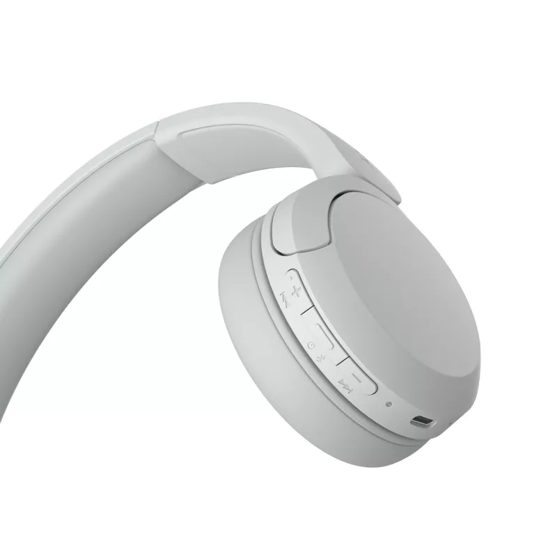Sony WH-CH520 auriculares inalámbricos on-ear, Bluetooth 5.2, 50 h de reproducción, carga USB-C, blanco