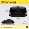 HP 250 Dual Ratón, ambidiestro, Bluetooth + USB Type-A, 1600 DPI, Negro