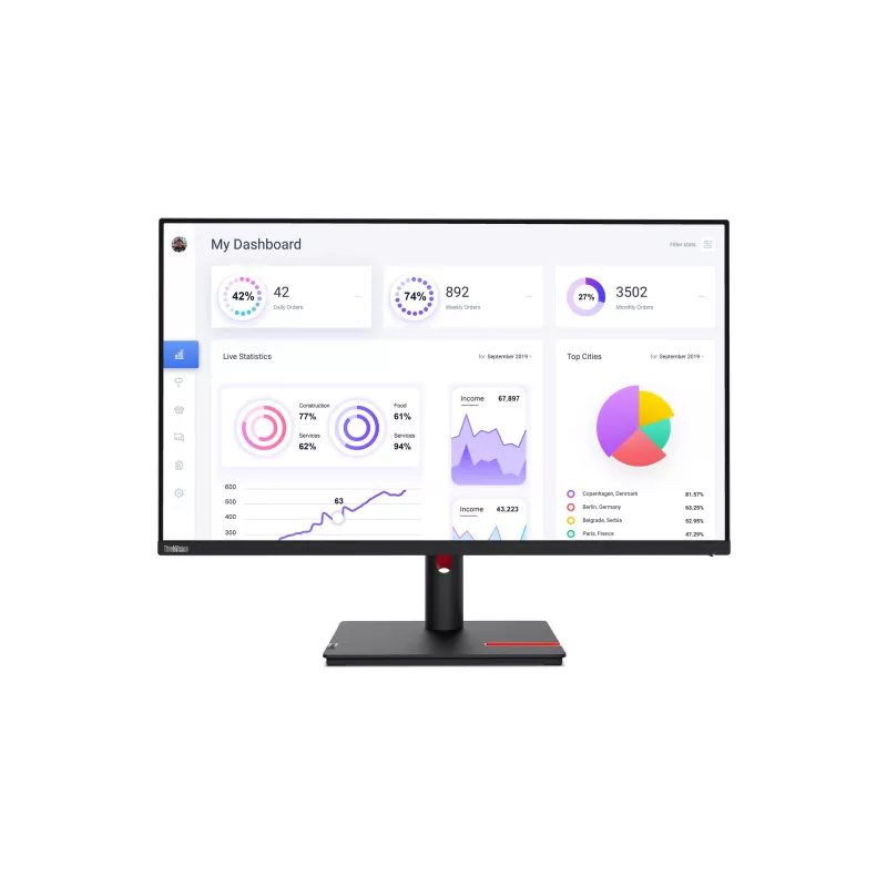 Lenovo ThinkVision T32p-30 Monitor de ordenador 80 cm (31,5 inch) 3840 x 2160 píxeles 4K Ultra HD LED Negro