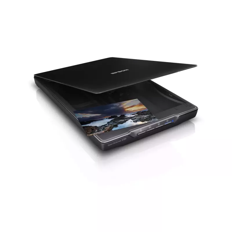 Escáner de mesa Epson Perfection V39II — A4, 4800 x 4800 DPI, CIS, alimentado por USB, Negro