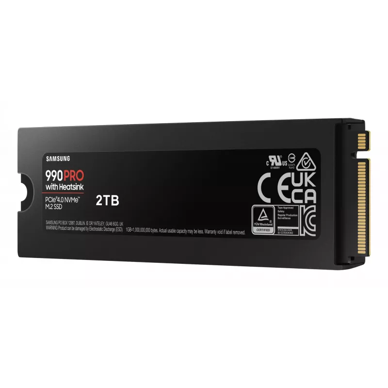 Unidad SSD Samsung 990 PRO con disipador 2000 GB M.2 2280 M.2 NVMe MZ-V9P2T0CW