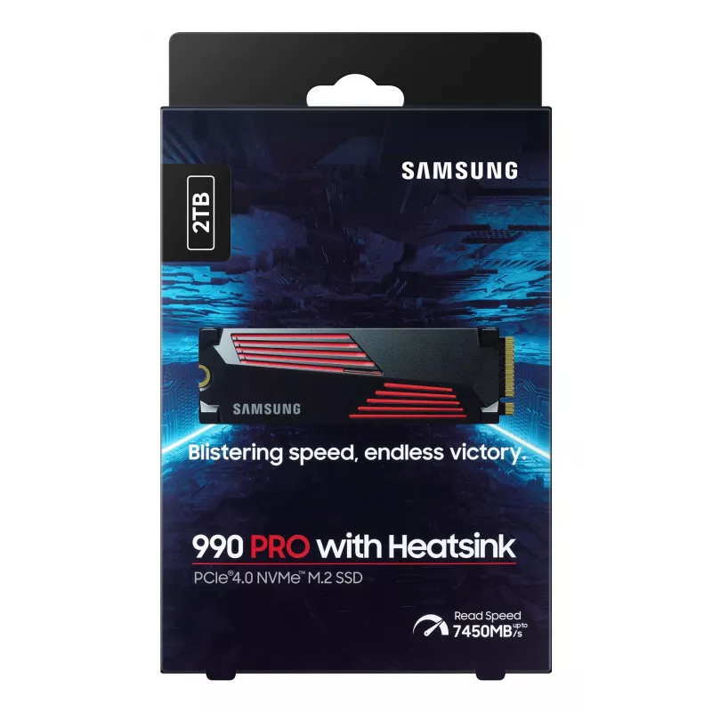 Unidad SSD Samsung 990 PRO con disipador 2000 GB M.2 2280 M.2 NVMe MZ-V9P2T0CW
