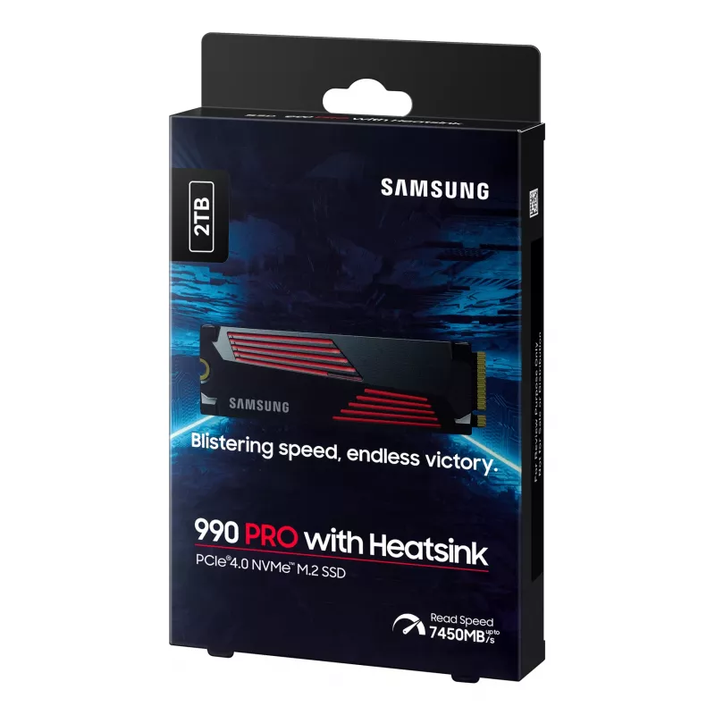 Unidad SSD Samsung 990 PRO con disipador 2000 GB M.2 2280 M.2 NVMe MZ-V9P2T0CW