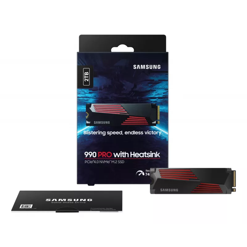 Unidad SSD Samsung 990 PRO con disipador 2000 GB M.2 2280 M.2 NVMe MZ-V9P2T0CW
