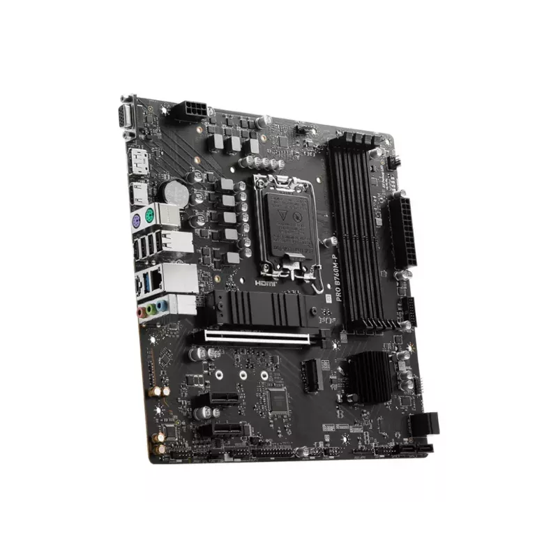 Placa base MSI PRO B760M-P micro ATX, Intel B760, LGA 1700, 4× ranuras DDR5, 192 GB, SATA III, PCIe 4.0