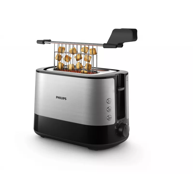 Philips Viva Collection HD2635/90 Tostadora 7 2 rebanadas Negra, Titanio