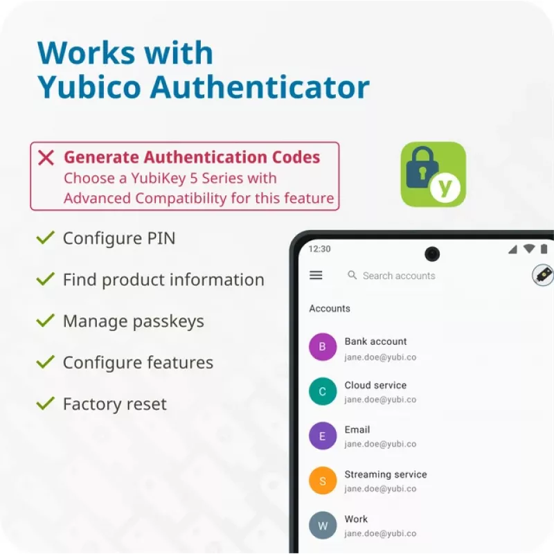 YUBICO Llave de seguridad NFC USB-A