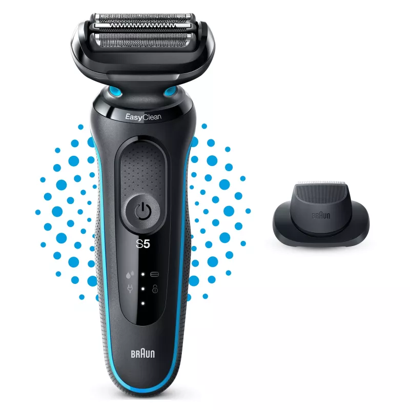 Braun Series 5 51-M1200s Afeitadora para hombre Afeitadora de láminas Recortadora Negra, Azul