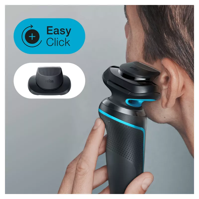 Braun Series 5 51-M1200s Afeitadora para hombre Afeitadora de láminas Recortadora Negra, Azul