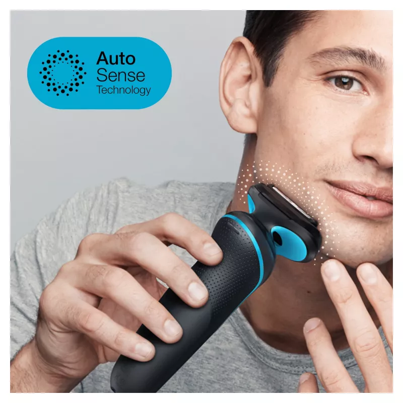 Braun Series 5 51-M1200s Afeitadora para hombre Afeitadora de láminas Recortadora Negra, Azul