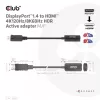 CLUB3D DisplayPort1.4 a HDMI 4K120Hz/8K60Hz HDR Adaptador Activo M/H