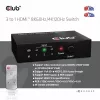 Club3D CSV-1381 conmutador HDMI 3 a 1, 8K60Hz/4K120Hz