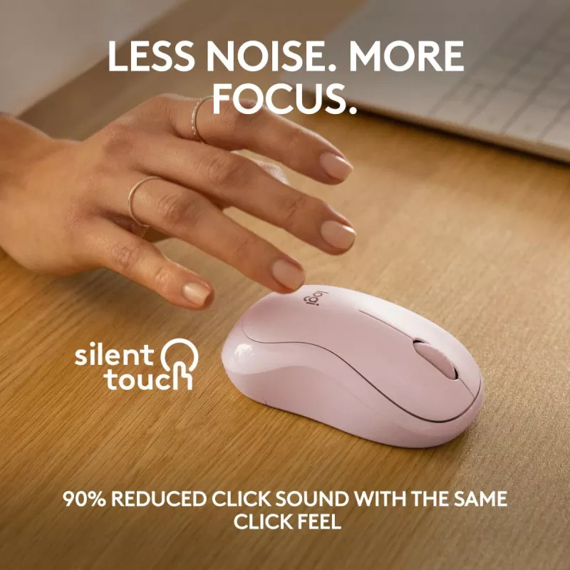 LOGITECH M240 Ratón Silencioso - Bluetooth - Rosa