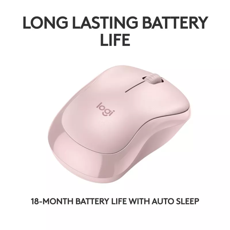 LOGITECH M240 Ratón Silencioso - Bluetooth - Rosa