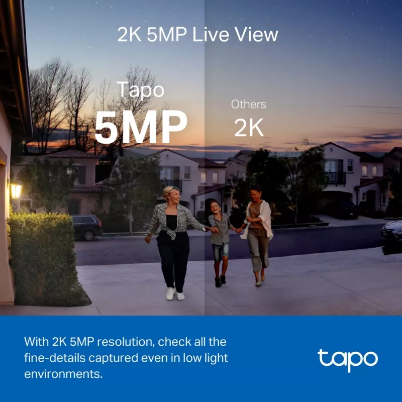 TP-Link Tapo Kit de Cámara y Videoportero Inteligente, Negro, Blanco, IR, CE, RoHS, RCM,R-NZ,FCC, EAC, Triman, UKCA, G.711, 5 MP, 2560 x 1920 Píxeles