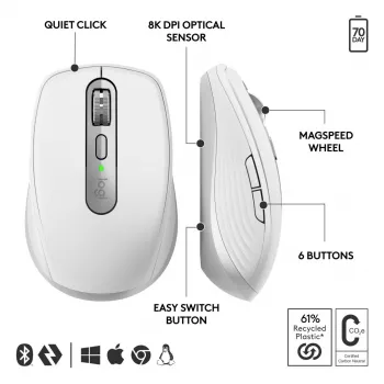LOGITECH Mx Anywhere 3s For Business - Gris Claro - Emea28-935
