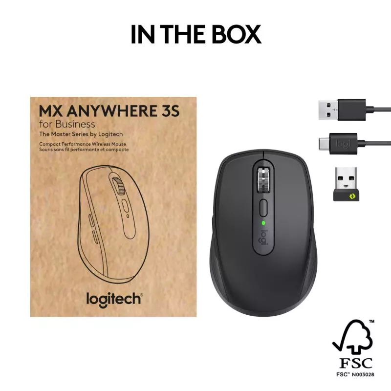 Ratón Logitech MX Anywhere 3S Business Negro Inalámbrico