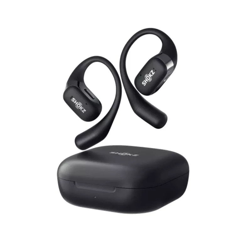 SHOKZ OpenFit Auriculares Inalámbricos Gancho de Oreja Llamadas/Música/Deporte/Uso Diario Bluetooth Negro