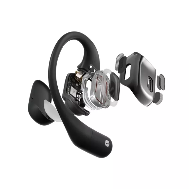 SHOKZ OpenFit Auriculares Inalámbricos Gancho de Oreja Llamadas/Música/Deporte/Uso Diario Bluetooth Negro