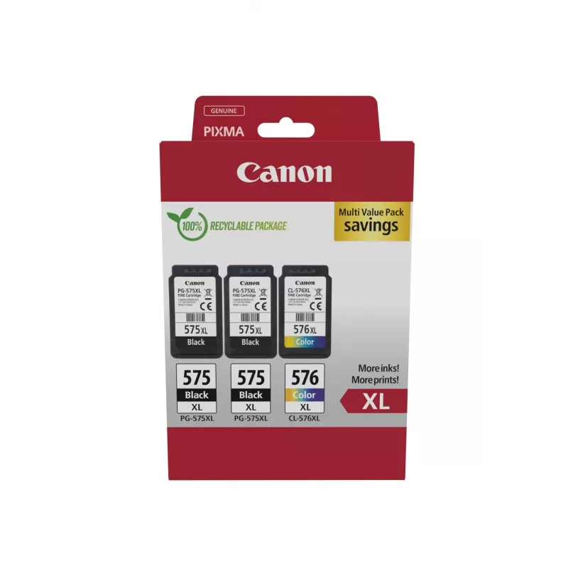 Canon 5437C004 Cartucho de tinta 3 uds. Original alto (XL) rendimiento Negro, Cian, Magenta, Amarillo