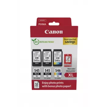 Canon 8286B015 Cartucho de tinta 3 uds. Original Alto (XL) Rendimiento Negro, Cian, Magenta, Amarillo