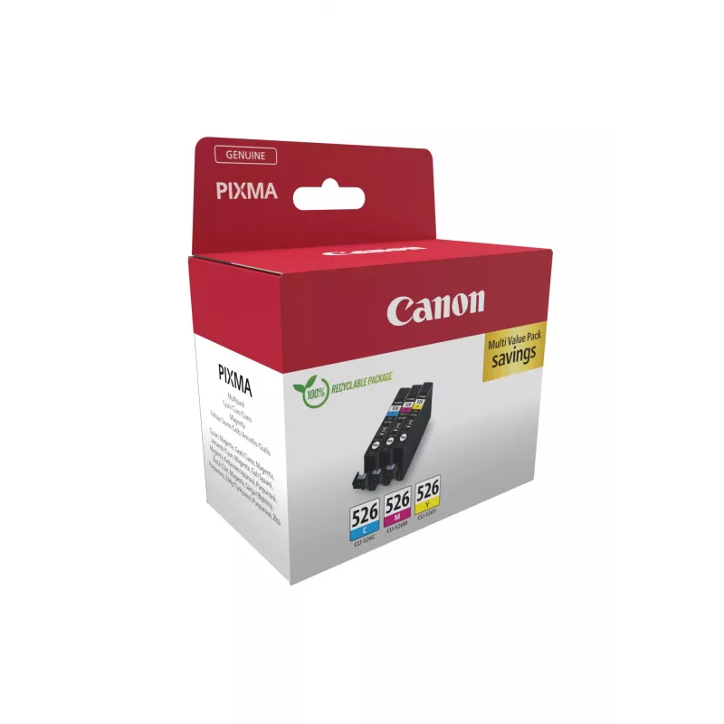 Canon CLI-526 C/M/Y multipack de depósitos de tinta, pack de 3 (4541B018)