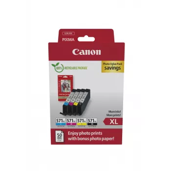 Canon 0332C006 Cartucho de tinta 4 uds. Original Alto (XL) Rendimiento Negro, Cian, Magenta, Amarillo