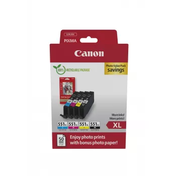 Canon 6443B008 Cartucho de tinta 4 uds. Original Alto (XL) Rendimiento Negro, Cian, Magenta, Amarillo