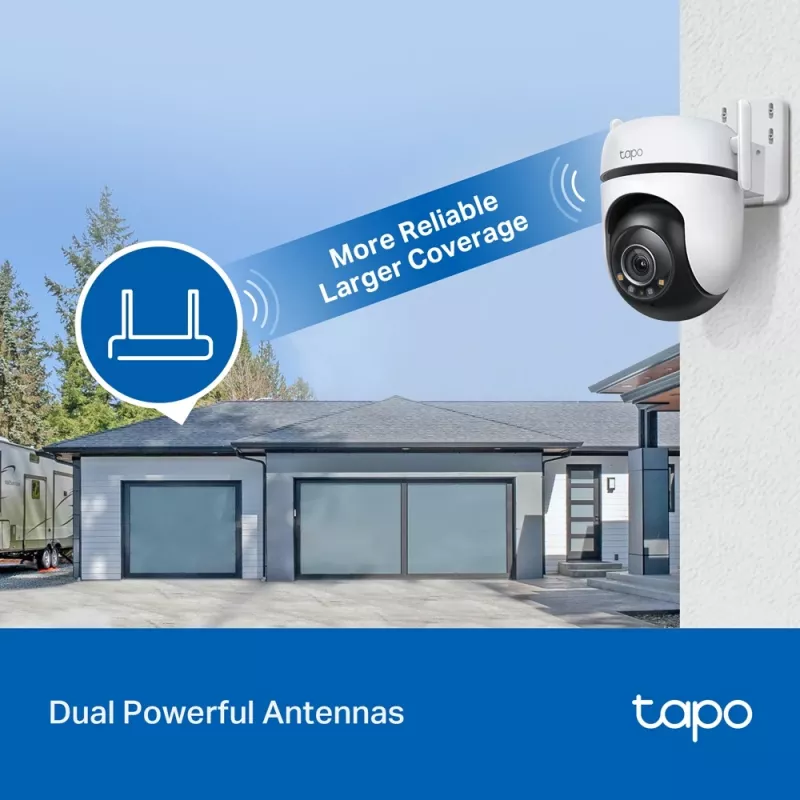 TP-Link Tapo cámara de seguridad Wi-Fi con giro/inclinación para exterior, cámara de seguridad IP, interior y exterior, inalámbrica, CE, FCC, RoHS, RCM, techo, negro, blanco