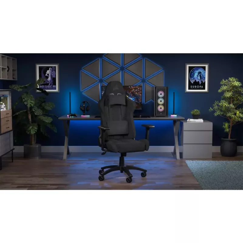 Corsair TC100 RELAXED asiento acolchado negro respaldo 59,5x81 cm