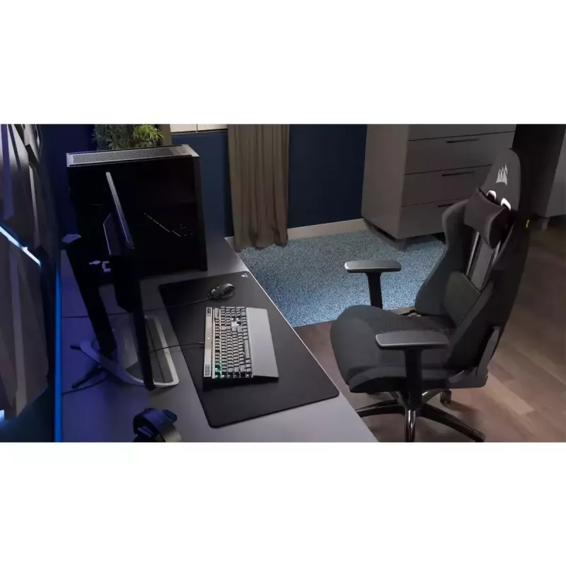 Corsair TC100 RELAXED asiento acolchado negro respaldo 59,5x81 cm