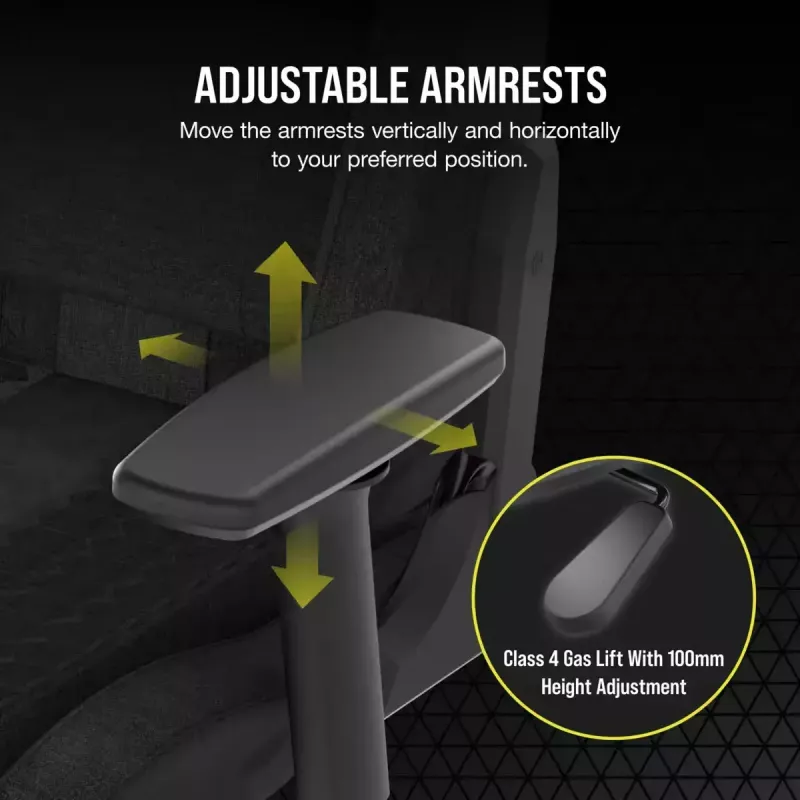 Corsair TC100 RELAXED asiento acolchado negro respaldo 59,5x81 cm