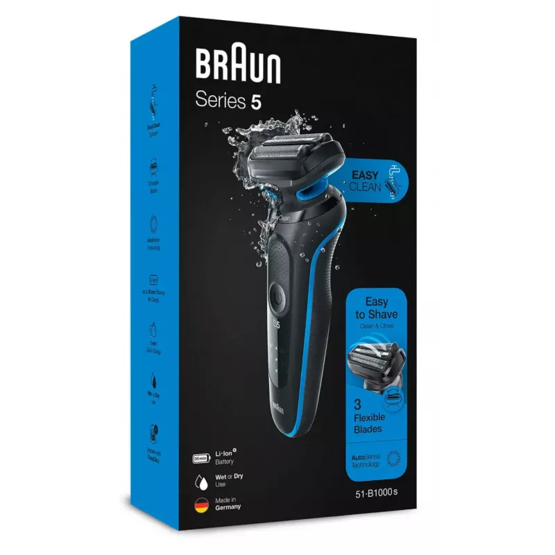 Braun 51-B1000s afeitadora de lámina negro, azul