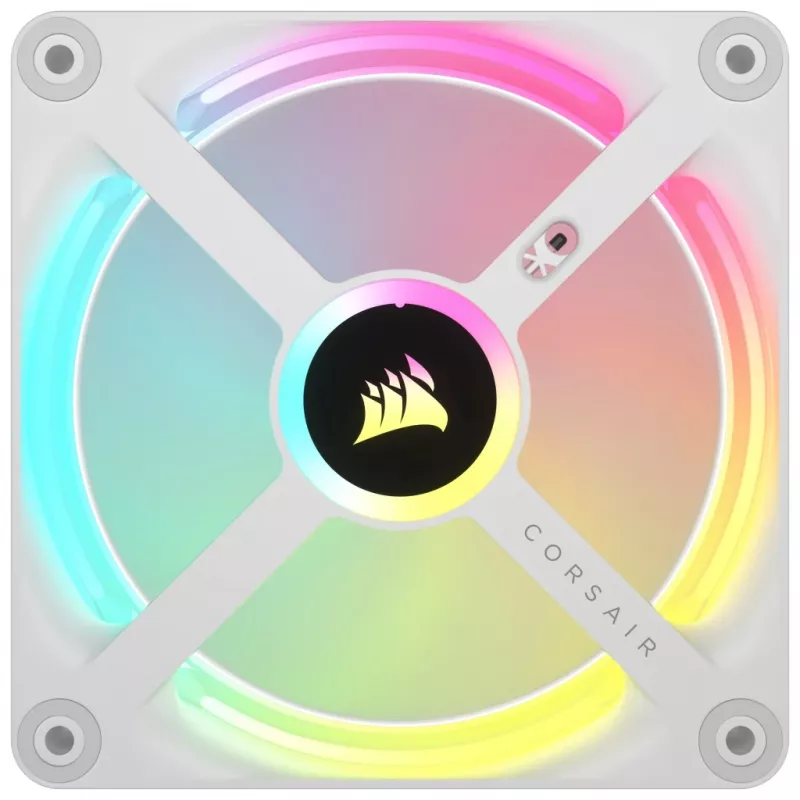 CORSAIR Qx RGB Series Icue Link Qx120 RGB White kit de expansión de ventilador RGB de 120 mm con cúpula magnética