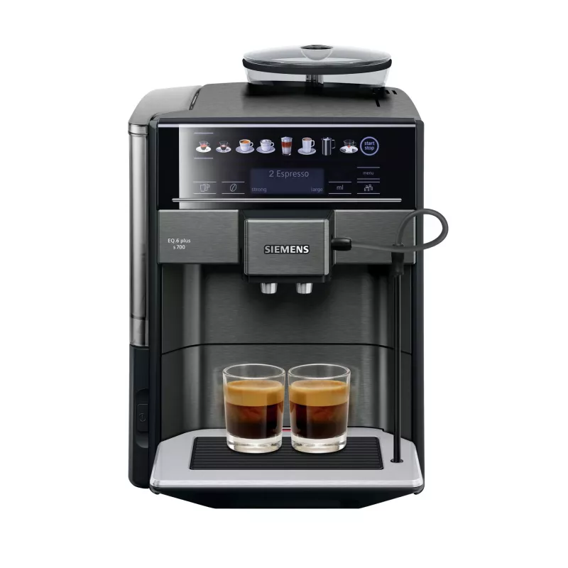 Cafetera espresso Siemens EQ.6 plus TE657319RW — superautomática, depósito de agua de 1,7 l, bomba de 19 bar, molinillo integrado
