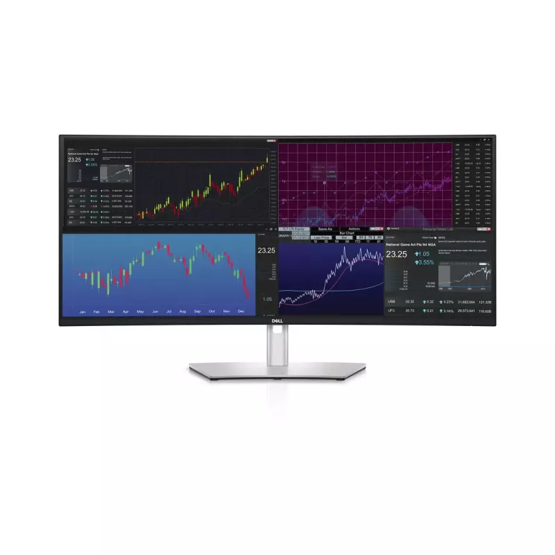 DELL UltraSharp U3824DW monitor de ordenador 95,2 cm (37,5 inch) 3840 x 1600 píxeles Wide Quad HD+ LCD negro, plateado