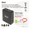 CLUB3D International Travel Charger 140W tecnología GaN, cuatro puertos USB Type-A (1x) y -C (3x), compatible con PPS + Power Delivery (PD) 3.1