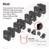 CLUB3D International Travel Charger 140W tecnología GaN, cuatro puertos USB Type-A (1x) y -C (3x), compatible con PPS + Power Delivery (PD) 3.1
