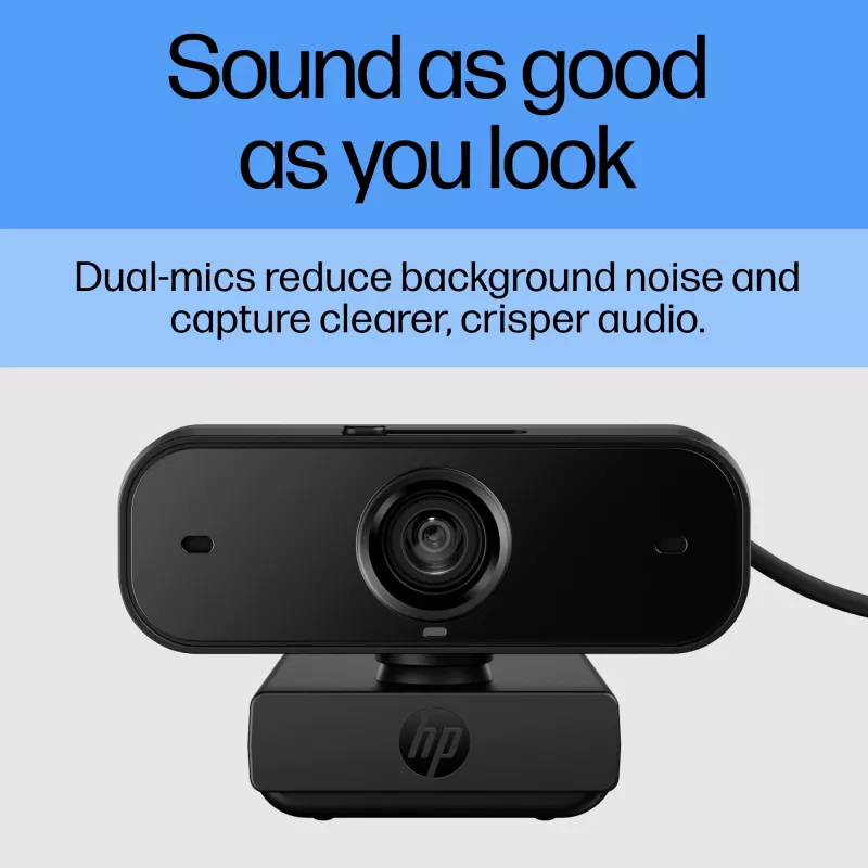 HP 430 FHD Webcam, 2 MP, 1920 x 1080 píxeles, Full HD, 60 fps, 85°, Hogar