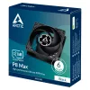 Ventilador de 80 mm Arctic P8 Max High-Performance PWM, 80 mm de diámetro, negro, 67,96 m³/h flujo de aire, 0,6 Sone