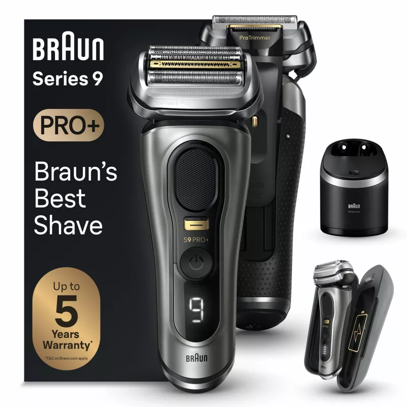 Braun Series 9 Pro+ 9575cc Afeitadora en húmedo y en seco Afeitadora de láminas Recortadora Metallic