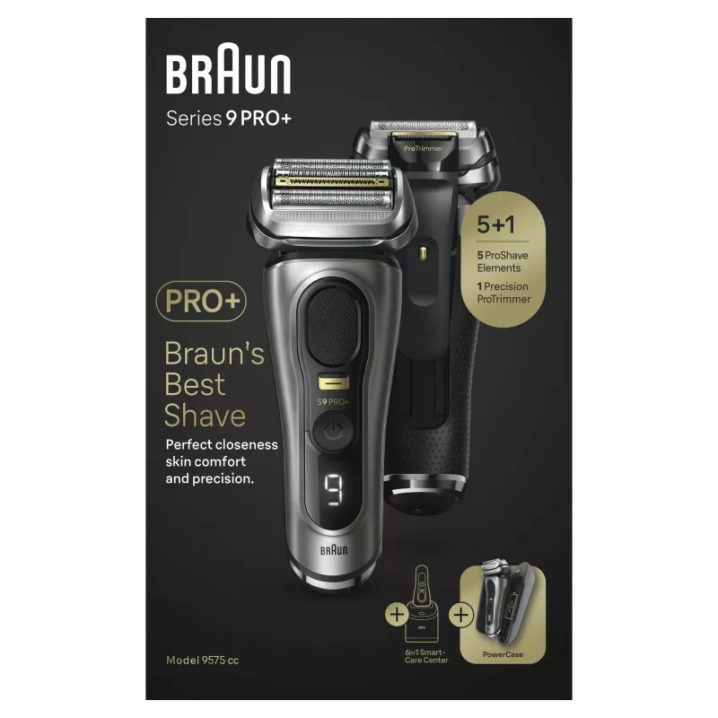 Braun Series 9 Pro+ 9575cc Afeitadora en húmedo y en seco Afeitadora de láminas Recortadora Metallic