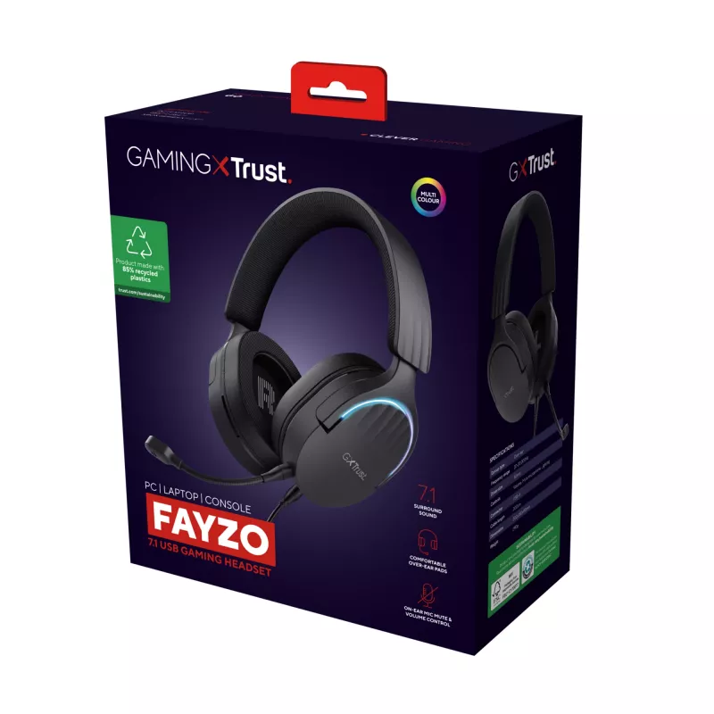 Trust GXT 490 FAYZO Auriculares gaming Over-Ear 7.1 USB
